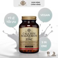 Viên Uống Solgar Calcium Magnesium Plus Zinc 100 viên Hỗ Trợ Phát Triển Xương,Hoạt Động Cơ Bắp,Hỗ Trợ Tế Bào Thần Kinh
