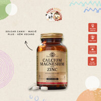 Viên Uống SOLGAR Canxi, Kẽm & Magie Vegans 100 viên