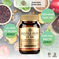 Viên Uống Solgar Gentle Iron - Bổ Sung Sắt,Tăng Cường Tế Bào Hồng Cầu, Bổ Máu, Hỗ Trợ Sức Khỏe Phụ Nữ Mang Thai 90 viên
