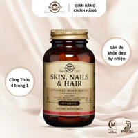 Viên Uống Solgar Skin , Nails And Hair Advance With SMS Giúp Đẹp Da , Chắc Móng , Tóc Giảm Gãy Rụng Lọ 60 Viên