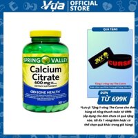 Viên Uống Spring Valley - Calcium Citrate 600mg (300 viên) - Hỗ Trợ Xương Khớp, Tăng Cường Sức Khỏe Chính Hãng