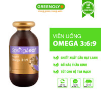 Viên uống Super Omega 3:6:9 SpringLeaf hỗ trợ sức khỏe tim mạch, thần kinh, giảm cholesterol 365 viên Spring Leaf