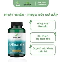 Viên Uống Swanson L-Glutamine 500mg Hỗ Trợ Tăng Cường Và Phát Triển Cơ Bắp (100 viên/ lọ)
