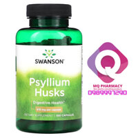 Viên uống Swanson Psyllium Husks chứa chất xơ hòa tan hỗ trợ giảm táo bón, tăng nhu động ruột