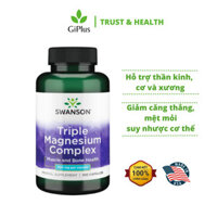 Viên Uống Swanson Triple Magnesium Complex 400mg Bổ Sung 3 Loại Magie Chắc Khỏe Cơ Bắp Và Xương Khớp (100 Viên/Lọ)