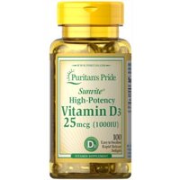 Viên Uống Tăng Cường Hấp Thu Canxi Vitamin D3 1000 IU 100 Viên Puritan's Pride