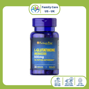 Viên uống tăng cường hệ miễn dịch Puritan's Pride Premium L-Glutathione 500mg 30 viên