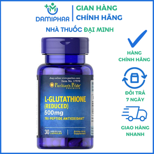 Viên uống tăng cường hệ miễn dịch Puritan's Pride Premium L-Glutathione 500mg 30 viên