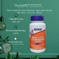 Viên uống tăng cường khả năng miễn dịch ngăn ngừa ung thư Now Beta -13/16-D - Glucan 100mg 90 Viên của Mỹ