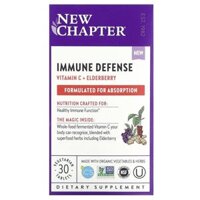 Viên uống tăng cường miễn dịch New Chapter Vitamin C + Elderberry 30 viên chay