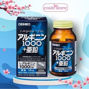Viên uống tăng cường sinh lý nam giới L-Arginine 1000mg và Zinc Orihiro