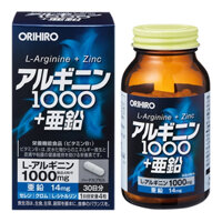 VIÊN UỐNG TĂNG CƯỜNG SINH LÝ L-ARGININE + ZINC ORIHIRO (LỌ 120 VIÊN - DÙNG TRONG 30 NGÀY)