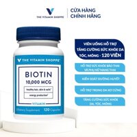 Viên uống tăng cường sức khỏe da, tóc, móng THE VITAMIN SHOPPE Biotin 10,000 MCG