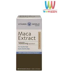 Viên uống tăng cường sức khỏe nam Vitamin World Maca Extract 1000mg 60 viên