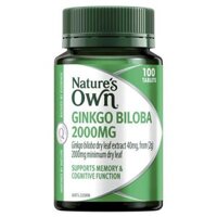 Viên uống tăng cường trí nhớ Nature's Own Ginkgo Biloba 2000mg 100 viên