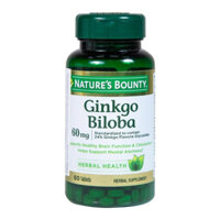 Viên uống tăng cường tuần hoàn não Nature’s Bounty Ginkgo Biloba 60mg (Hộp 60 viên)