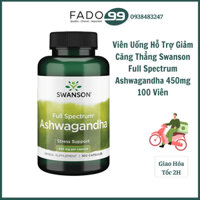 Viên Uống Tăng Khả Năng Tập Trung,Giảm Stress Swanson Ashwagandha 450mg 100 Viên - USA