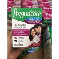 Viên uống tăng khả năng thụ thai Pregnacare Him & Her Conception cho vợ và chồng hộp 60 viên của Anh