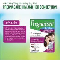 Viên uống tăng khả năng thụ thai Pregnacare Him & Her Conception cho vợ và chồng hộp 60 viên của Anh Quốc