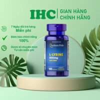 Viên Uống Tăng Sản Sinh Collagen, Ngừa Mụn Rộp L-Lysine 500mg 100 viên Puritan's Pride