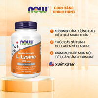 Viên uống tăng sinh collagen Now L-Lysine 1000mg của Mỹ, giảm lão hóa, mụn nội tiết, tăng đề kháng