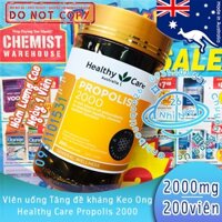 Viên uống Tăng sức đề kháng Keo Ong Healthy Care Propolis 2000 🐝 200 viên 💛 Chuẩn Chemist Warehouse - Úc 💛