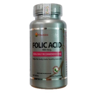 Viên uống tạo máu Folic Acid Vitamins For Life hộp 100 viên