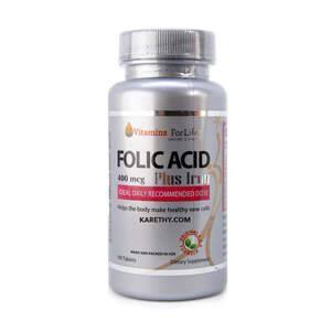 Viên uống tạo máu Folic Acid Vitamins For Life hộp 100 viên