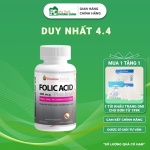 Viên uống tạo máu Folic Acid Vitamins For Life hộp 100 viên