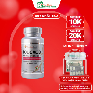 Viên uống tạo máu Folic Acid Vitamins For Life hộp 100 viên