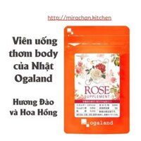 Viên uống thơm body của Nhật Ogaland, hương đào và hoa hồng (30 viên)