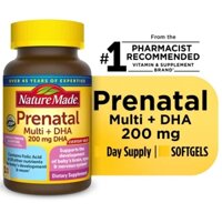 Viên Uống Tiền Thai Sản Nature Made Prenatal Multi + DHA, 30 viên / Nature Made Prenatal Multi + DHA, 30 Softgels, Prenatal Vitamins & Minerals