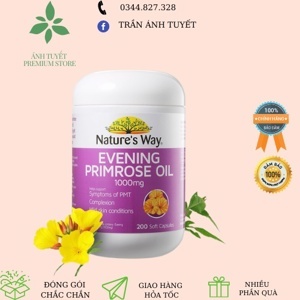 Viên uống tinh dầu hoa Anh Thảo Evening Primrose Oil Nature’s way 200 viên