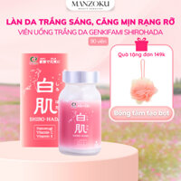 Viên uống trắng da Genkifami Shirohada Nhật Bản ngăn ngừa lão hóa, giúp da mềm mịn - Manzoku