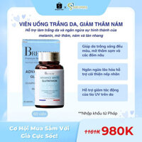 Viên uống trắng da, giảm thâm nám Bremedie Advance White Glutathione 500mg Hộp 60v