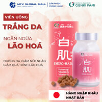 Viên Uống Trắng Da Shiro Hada Genki Fami Nhật Bản Giúp Ngăn Ngừa Lão Hóa, Sạm Nám, Tàn Nhang 90 viên