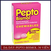VIÊN UỐNG TRI DẠ DÀY PEPTO BISMOL CHEWABLES 30 viên