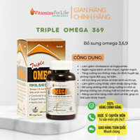 Viên uống Triple Omega 3,6,9 tốt cho não và tim mạch (90 viên)