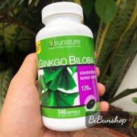 Viên uống Trunature Ginkgo Biloba 120mg 300 viên 340 viên từ trái bạch quả tăng cường sức khỏe trí não