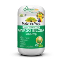 Viên Uống Tuần Hoàn Não Nature's Way High Strength Ginkgo Biloba Tăng Cường Trí Nhớ 2000mg