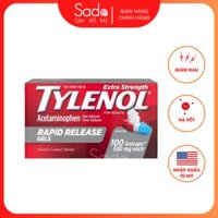 Viên uống Tylenol Acetaminophen Extra Strength 500mg 100 Gelcaps