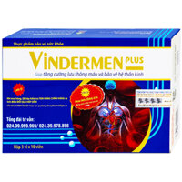 Viên uống Vindermen Plus Vinh Gia hỗ trợ hoạt huyết, giảm đau nhức mỏi vai gáy (3 vỉ x 10 viên)