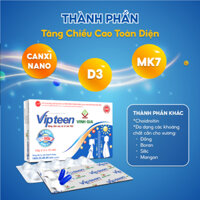 Viên uống Vipteen Vinh Gia Canxi Nano D3 MK7 hỗ trợ tăng chiều cao cho trẻ (20 viên)