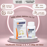 Viên Uống VITAHEALTH Omega 3,6,7,9 Hỗ Trợ Giảm Nguy Cơ Xơ Vữa Động Mạch (Hộp 30 Viên)