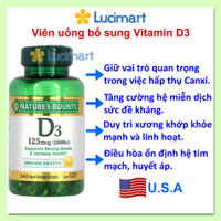 Viên uống Vitamin D3 2000iU, 5000iU Nature’s Bounty [Hàng Mỹ]