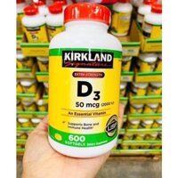 Viên uống Vitamin D3 Kirkland 50mcg 2000IU của Mỹ 600 viên
