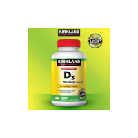 Viên Uống Vitamin D3 Kirkland Signature Extra Strength D3 50 mcg (2000 IU) - 600 Viên Nang Mềm