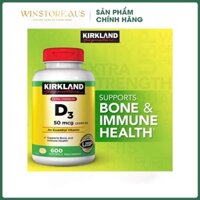 Viên uống Vitamin D3 Kirkland 600 viên của Mỹ