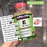 Viên Uống Vitamin E Hỗ Trợ Làm Đẹp Da & Chống Lão Hóa Kirkland Vitamin E 400 I.U 500 Viên Hàng Mỹ