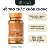 Viên Uống Vitamin K 100mcg Puritan's Pride Chắc Khỏe Xương, Hỗ Trợ Đông Máu